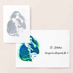 Carte Dorée le jeune Franz Liszt - portrait en argent