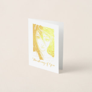 Carte Dorée Le message de la fille d'or, penser à vous