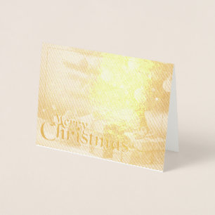 Carte Dorée Le Motif de Noël, avec des présents sous l'arbre d