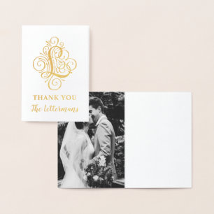 Carte Dorée Lettre L Nom du monogramme initial élégant