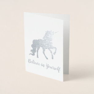 Carte Dorée Licorne Argent Croire en Soi