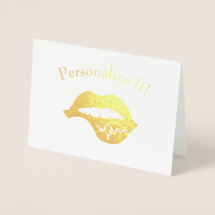 Carte Dorée Lip de biting personnalisé