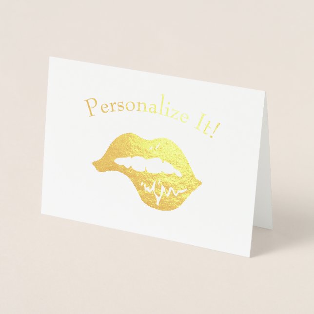 Carte Dorée Lip de biting personnalisé (Devant)
