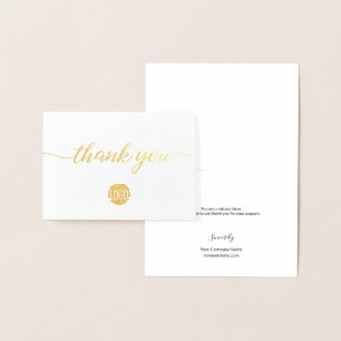 Carte Dorée Logo élégant d'entreprise en or petit Merci