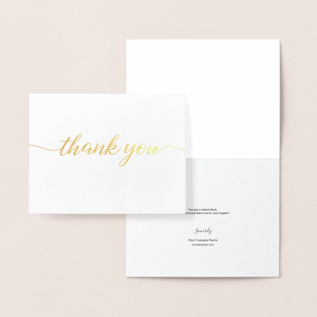 Carte Dorée Logo Elegant Real Gold Foil NO Business (Affichage)