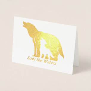Carte Dorée Loups noirs et blancs
