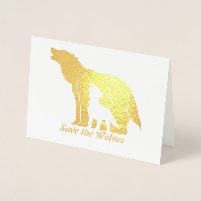 Carte Dorée Loups noirs et blancs (Devant)