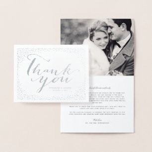 Carte Dorée Love & Merci Script Confetti Mariage Merci