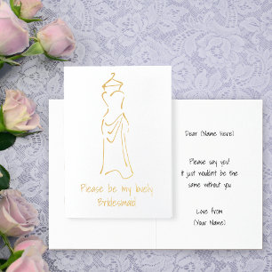 Carte Dorée Lovely Bridesmaid habillage design - Personnaliser