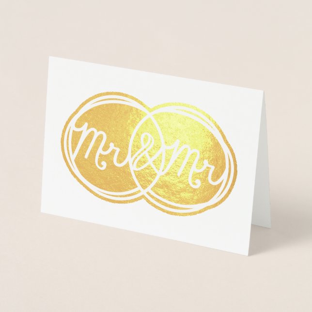 Carte Dorée M. et M. le Mariage - Blanc à l'intérieur (Devant)