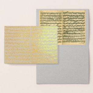 Carte Dorée Manuscrit d'or de musique de Bach Chaconne toute