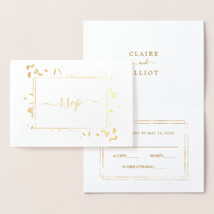 Carte Dorée Mariage Botanique Gold Greenery RSVP