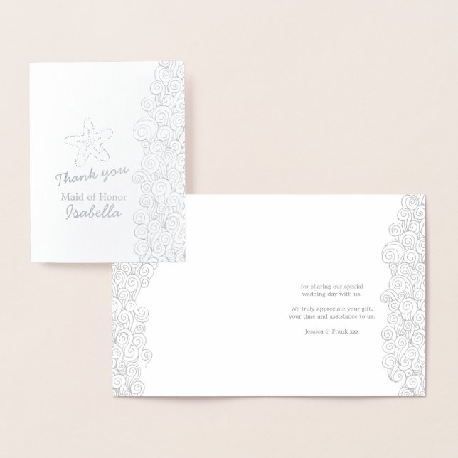 Carte Dorée Mariage de plage d'étoiles de mer (Affichage)