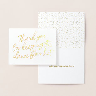 Carte Dorée Mariage DJ Gold Foil, Musicien, Merci de bande