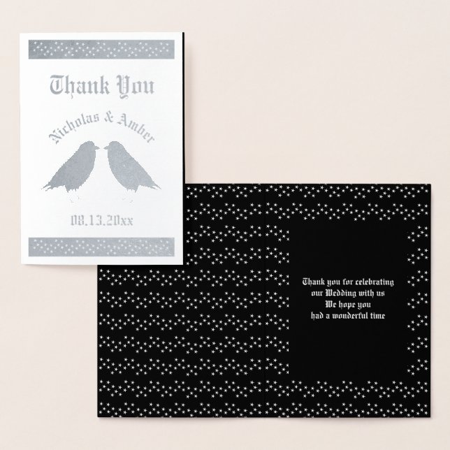 Carte Dorée Mariage gothique Baiser Ravens Personnalisé (Affichage)