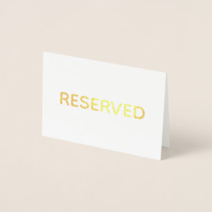 Carte Dorée Mariage Réservé Minimaliste Place de table Foil Ca