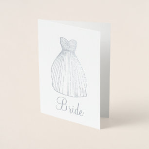 Carte Dorée Mariée Joli Mariage métallique robe robe Gown nupt