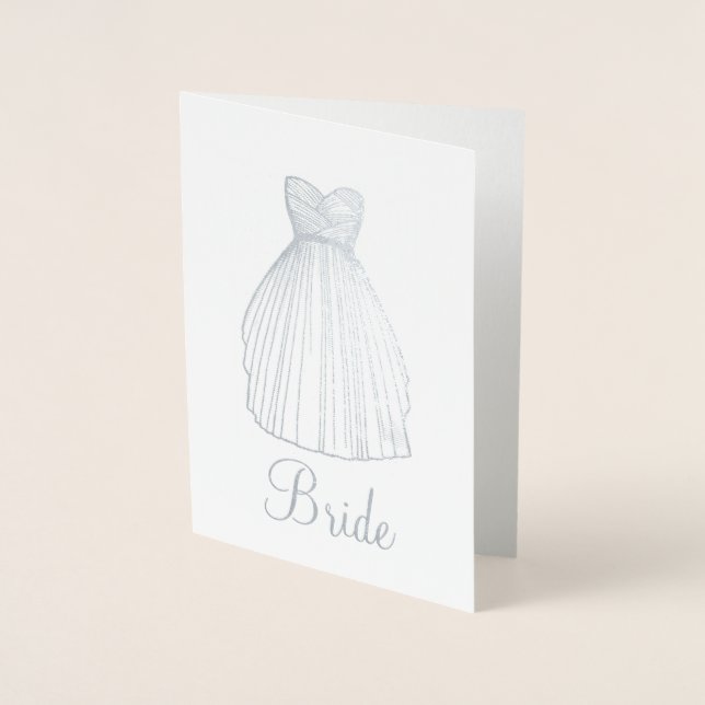 Carte Dorée Mariée Joli Mariage métallique robe robe Gown nupt (Devant)