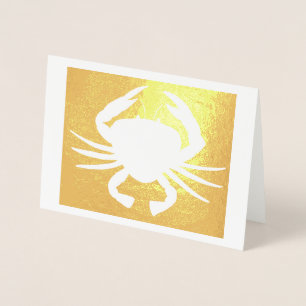 Carte Dorée Maryland Crabe Métallurgique Plage Silhouette Frui