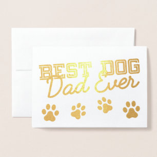 Carte Dorée Meilleur Papa de Chien Moderne Paws Photo de Compa