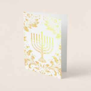 Carte Dorée Menorah de style William Morris complexe