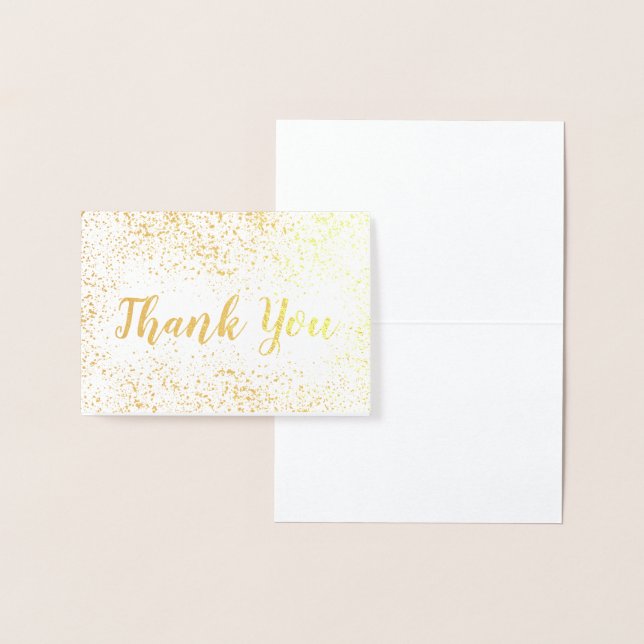 Carte Dorée Merci Confetti Gold Foil (Affichage)
