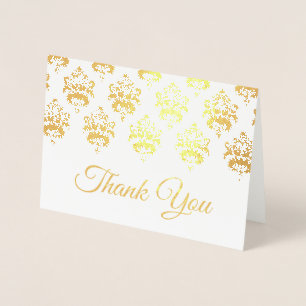 Carte Dorée Merci de finition or Damask