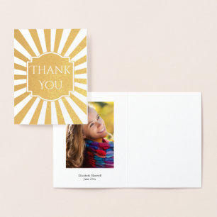 Carte Dorée Merci de la graduation Starburst