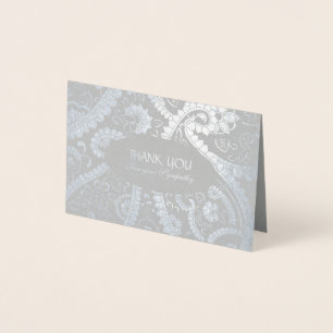 Carte Dorée Merci de la sympathie du Motif Persian Boteh Paisl