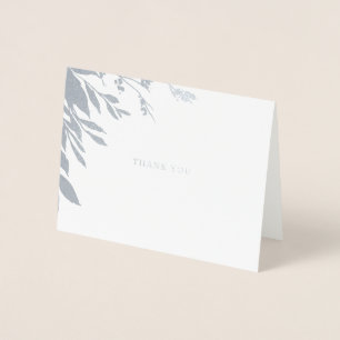 Carte Dorée Merci de typographie classique feuille argent