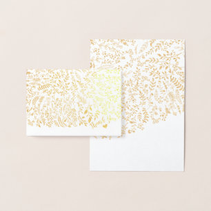 Carte Dorée Merci de typographie florale Gold Foil