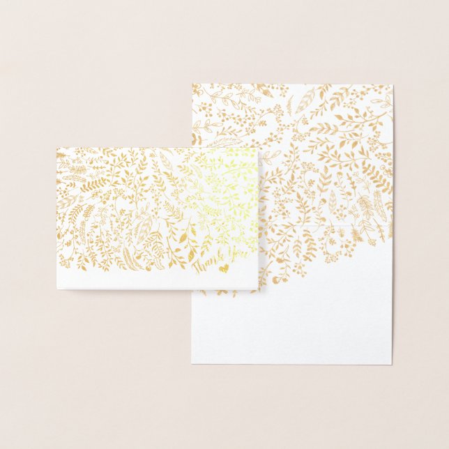 Carte Dorée Merci de typographie florale Gold Foil (Affichage)