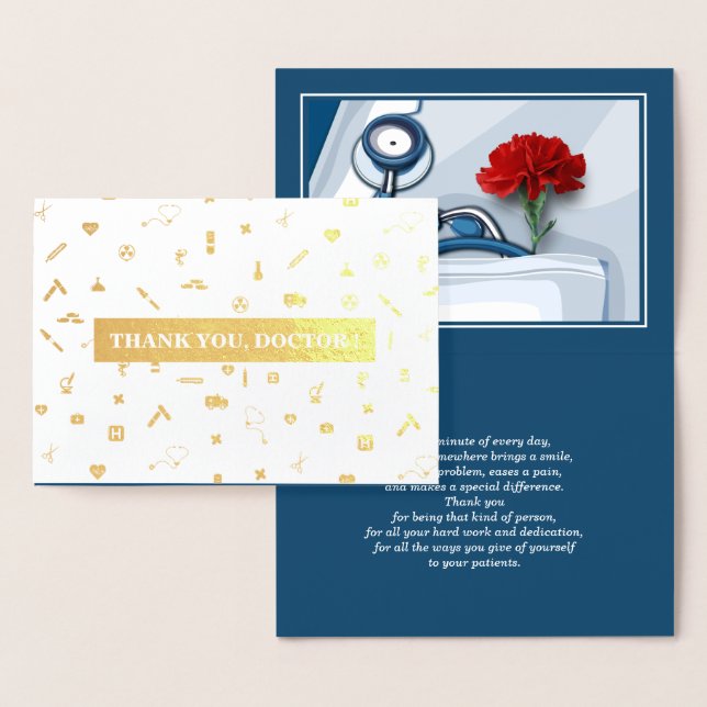 Carte Dorée Merci, Docteur. Red Carnation Luxe (Affichage)