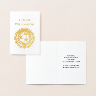 Carte Dorée Merci Entraîneur Football