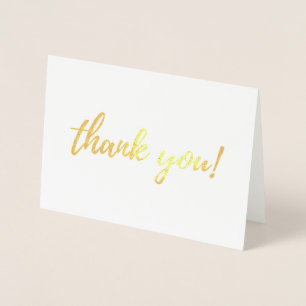 Carte Dorée Merci Gold Foil dans la police de script
