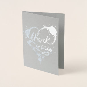Carte Dorée merci les lumières de feuille d'argent