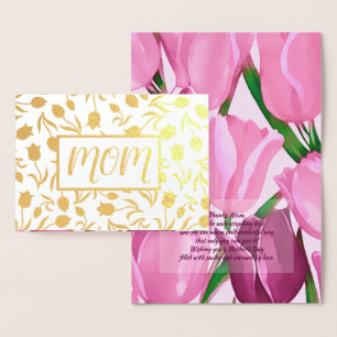Carte Dorée Merci, maman. Peinture Tulip Luxe