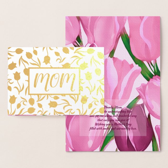 Carte Dorée Merci, maman. Peinture Tulip Luxe (Affichage)