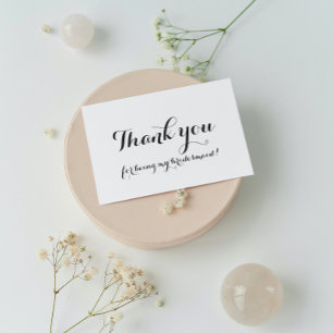 Carte Dorée Merci Mariage blanc de Bridesmaid