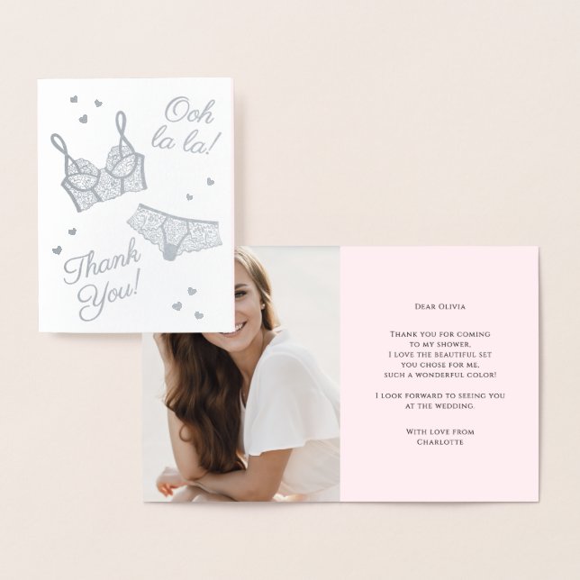 Carte Dorée Merci photo de la Fête des mariées de la Lingerie (Affichage)