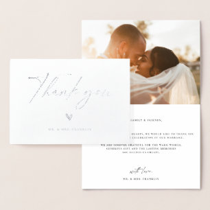 Carte Dorée Merci photo Mariage Boho Script moderne