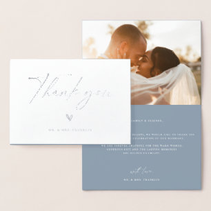 Carte Dorée Merci photo Mariage Boho Script moderne