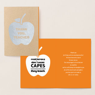 Carte Dorée Merci, professeur. Citation d'enseignement   Apple