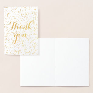 Carte Dorée Merci simple saupoudrage blanc