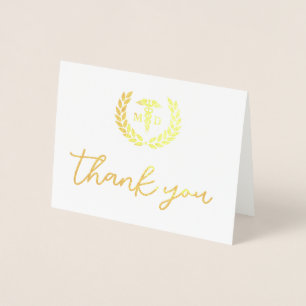 Carte Dorée Merci sur mesure MD Med School Graduation Party