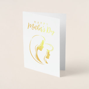 Carte Dorée Mère & Fille   Illustration   Fête des Mères