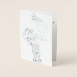 Carte Dorée Mère Word Art
