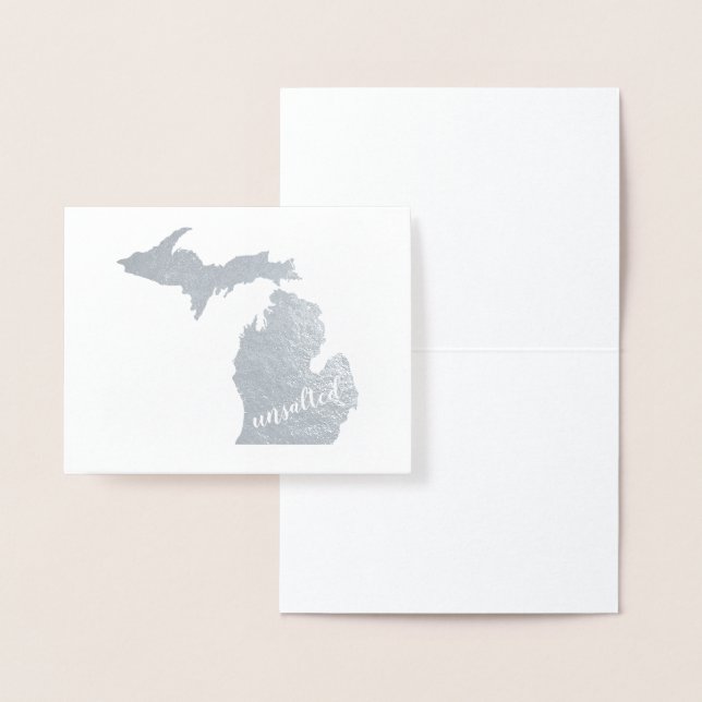 Carte Dorée Michigan Typographie Michigan State Map Non salée (Affichage)