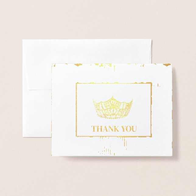 Carte Dorée Miss America Style Pageant Crown (Devant avec enveloppe)