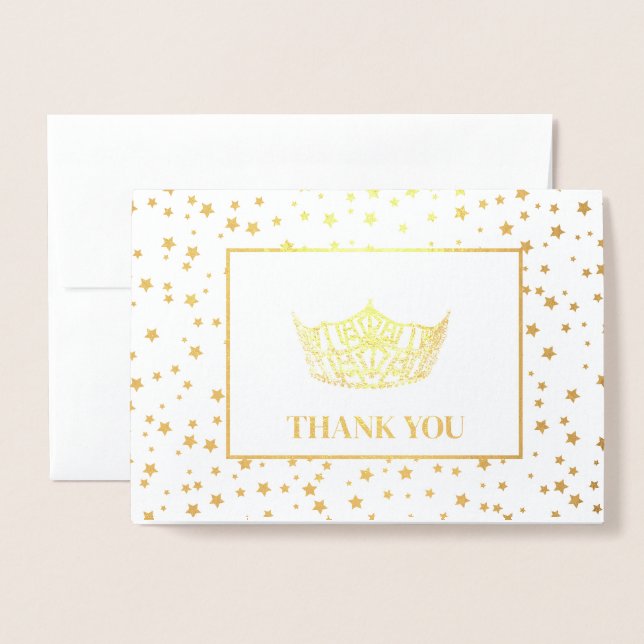 Carte Dorée Miss America Style Pageant Crown (Devant avec enveloppe)